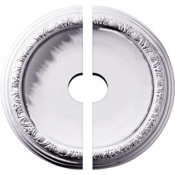 Ekena Millwork - CM19CA2-03500 - Endurathane Carlsbad Ceiling Medallion, 19 1/2"OD x 3 1/2"ID x 1 3/4"P (Fits Canopies up to 14 1/4"), Two Piece, Factory Primed