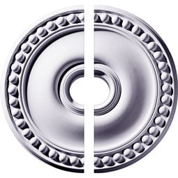 Ekena Millwork - CM19FO2-03500 - Endurathane Foster Ceiling Medallion, 19 1/8"OD x 3 1/2"ID x 1"P (Fits Canopies up to 5 5/8"), Two Piece, Factory Primed