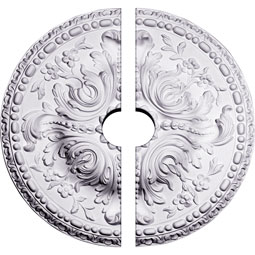 Ekena Millwork - CM20AM2-03500 - Endurathane Amelia Ceiling Medallion, 19 5/8"OD x 3 1/2"ID x 3/4"P (Fits Canopies up to 3 1/2"), Two Piece, Factory Primed