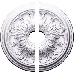 Ekena Millwork - CM20DA2-03500 - Endurathane Damon Ceiling Medallion, 20"OD x 3 1/2"ID x 1 1/2"P (Fits Canopies up to 3 1/2"), Two Piece,Factory Primed
