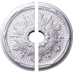 Ekena Millwork - CM21LU2-03500 - Endurathane Luton Ceiling Medallion, 21"OD x 3 1/2"ID x 2"P (Fits Canopies up to 3 1/2"), Two Piece, Factory Primed