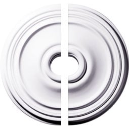 Ekena Millwork - CM21RE2-03500 - Endurathane Reece Ceiling Medallion, 21"OD x 3 1/2"ID x 1 1/4"P (Fits Canopies up to 6 3/4"), Two Piece, Factory Primed