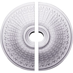 Ekena Millwork - CM23MO2-03500 - Endurathane Modena Ceiling Medallion, 23 1/2"OD x 3 1/2"ID x 3 1/2"P (Fits Canopies up to 5 1/4"), Two Piece, Factory Primed
