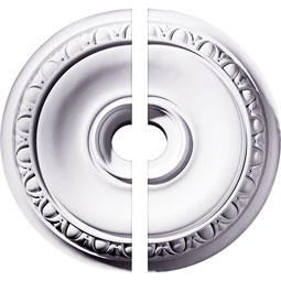 Ekena Millwork - CM24CA2-03500 - Endurathane Caputo Ceiling Medallion, 24 1/4"OD x 3 1/2"ID x 1 1/2"P (Fits Canopies up to 6"), Two Piece, Factory Primed