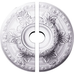 Ekena Millwork - CM24GA2-03500 - Endurathane Granada Ceiling Medallion, 23 1/2"OD x 3 1/2"ID x 2 3/4"P (Fits Canopies up to 7 1/8"), Two Piece, Factory Primed
