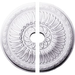 Ekena Millwork - CM24TE2-03500 - Endurathane Temple Ceiling Medallion, 24"OD x 3 1/2"ID x 1 5/8"P (Fits Canopies up to 9 1/4"), Two Piece, Factory Primed