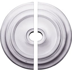 Ekena Millwork - CM24TR2-03500 - Endurathane Traditional Ceiling Medallion, 24 3/8"OD x 3 1/2"ID x 1 1/2"P (Fits Canopies up to 5 1/2"), Two Piece, Factory Primed