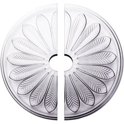 Ekena Millwork - CM25BR2-03500 - Endurathane Brontes Ceiling Medallion, 25 1/2"OD x 3 1/2"ID x 5 1/2"P (Fits Canopies up to 3 5/8"), Two Piece, Factory Primed
