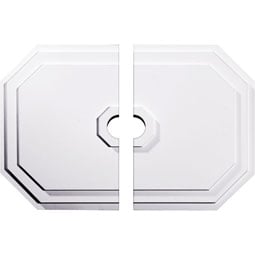 Ekena Millwork - CM25FE2-03500 - Endurathane Felix Ceiling Medallion, 25 1/4"W x 17 1/4"H x 3 1/2"ID x 1 3/4"P (Fits Canopies up to 3 1/2"), Two Piece, Factory Primed
