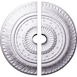 Ekena Millwork - CM26CS2-03500 - Endurathane Christopher Ceiling Medallion, 26 5/8"OD x 3 1/2"ID x 2 1/4"P (Fits Canopies up to 3 1/2"), Two Piece, Factory Primed