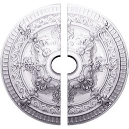 Ekena Millwork - CM26VI2-04000 - Endurathane Vincent Ceiling Medallion, 26"OD x 4"ID x 3"P (Fits Canopies up to 6"), Factory Primed