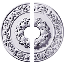 Ekena Millwork - CM27SY2-06000 - Endurathane Sydney Ceiling Medallion, 27 3/4"OD x 6"ID x 2"P (Fits Canopies up to 6"), Factory Primed