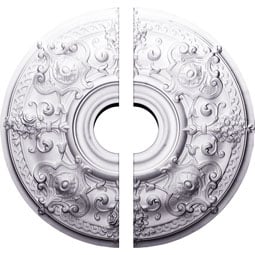 Ekena Millwork - CM28OS2-06000 - Endurathane Oslo Ceiling Medallion, 28 1/8"OD x 6"ID x 1 3/4"P (Fits Canopies up to 10 1/2"), Two Piece, Factory Primed