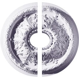 Ekena Millwork - CM28ST2-06000 - Endurathane Stockport Ceiling Medallion, 28"OD x 6"ID x 2 3/4"P (Fits Canopies up to 6 1/4"), Factory Primed