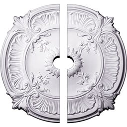 Ekena Millwork - CM30AT2-03000 - Endurathane Attica Acanthus Leaf Ceiling Medallion, 30 1/8"OD x 3"ID x 1 1/2"P (Fits Canopies up to 3 1/4"), Two Piece, Factory Primed