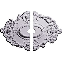 Ekena Millwork - CM30KI2-02500 - Endurathane Kinsley Flowing Leaf Ceiling Medallion, 30 3/8"W x 20 3/4"H x 2 1/2"ID x 1"P, (Fits Canopies up to 2 1/2"), Factory Primed