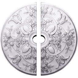 Ekena Millwork - CM31BA2-03500 - Endurathane Baile Ceiling Medallion, 31 1/4"OD x 3 1/2"ID x 2 1/4"P (Fits Canopies up to 6"), Two Piece, Factory Primed
