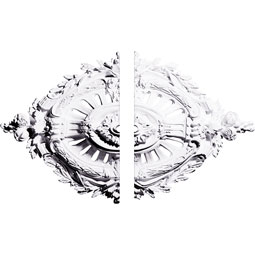 Ekena Millwork - CM35X22AN2-01000 - Endurathane Antonio Ceiling Medallion, 35 7/8"W x 22 1/2"H x 1"ID x 4 3/8"P (Fits Canopies up to 1"), Two Piece, Factory Primed