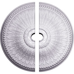 Ekena Millwork - CM42SP2-04500 - Endurathane Springtime Ceiling Medallion, 42 1/2"OD x 4 1/2"ID x 4 5/8"P (Fits Canopies up to 9 3/8"), Two Piece, Factory Primed