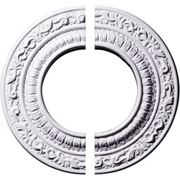 Ekena Millwork - CM08AD2 - Endurathane Andrea Ceiling Medallion, 8 1/8"OD x 4 1/8"ID x 1/2"P (Fits Canopies up to 4 1/8"), Two Piece, Factory Primed