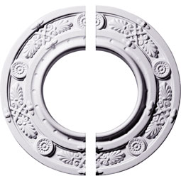 Ekena Millwork - CM08DN2 - Endurathane Daniela Ceiling Medallion, 8"OD x 3 7/8"ID x 1/2"P (Fits Canopies up to 3 7/8"), Two Piece, Factory Primed