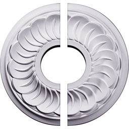 Ekena Millwork - CM11BL2 - Endurathane Blackthorne Ceiling Medallion, 11 3/4"OD x 3 5/8"ID x 1"P (Fits Canopies up to 4 7/8"), Two Piece, Factory Primed