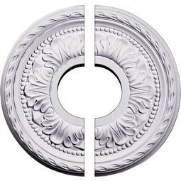 Ekena Millwork - CM11PM2 - Endurathane Palmetto Ceiling Medallion, 11 3/8"OD x 3 5/8"ID x 7/8"P (Fits Canopies up to 4 1/2"), Two Piece, Factory Primed