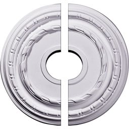 Ekena Millwork - CM15DU2 - Endurathane Dublin Ceiling Medallion, 15 3/8"OD x 3 5/8"ID x 1"P (Fits Canopies up to 8 1/4"), Two Piece, Factory Primed