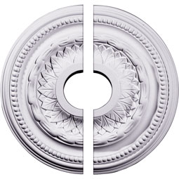 Ekena Millwork - CM15GA2 - Endurathane Galway Ceiling Medallion, 15 3/4"OD x 3 1/4"ID x 1"P (Fits Canopies up to 3 1/4"), Two Piece, Factory Primed