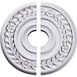 Ekena Millwork - CM16WR2 - Endurathane Wreath Ceiling Medallion, 16 1/4"OD x 3 5/8"ID x 1"P (Fits Canopies up to 5 1/2"), Factory Primed
