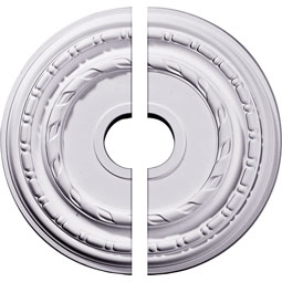 Ekena Millwork - CM17DU2 - Endurathane Dublin Ceiling Medallion, 17 7/8"OD x 3 5/8"ID x 1 1/4"P (Fits Canopies up to 5 1/8"), Two Piece, Factory Primed