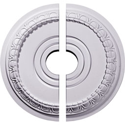 Ekena Millwork - CM17MU2 - Endurathane Munich Ceiling Medallion, 17 1/2"OD x 3 5/8"ID x 1"P (Fits Canopies up to 5 5/8"), Two Piece, Factory Primed