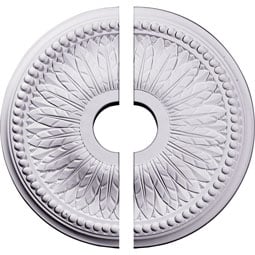 Ekena Millwork - CM18BI2 - Endurathane Bailey Ceiling Medallion, 18"OD x 3 3/4"ID x 1 1/2"P (Fits Canopies up to 5 3/4"), Two Piece, Factory Primed