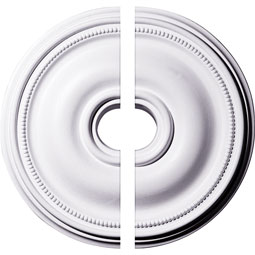 Ekena Millwork - CM18BR2 - Endurathane Bradford Ceiling Medallion, 18 1/8"OD x 3 3/4"ID x 1 1/8"P (Fits Canopies up to 4 3/8"), Factory Primed