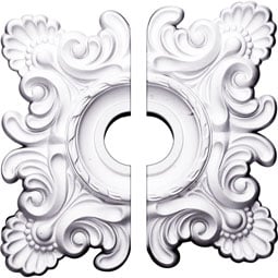 Ekena Millwork - CM18CR2 - Endurathane Crawley Ceiling Medallion, 18"W x 18"H x 3 1/4"ID x 1 1/2"P (Fits Canopies up to 6 3/4"), Two Piece, Factory Primed