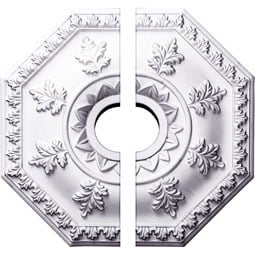 Ekena Millwork - CM18NT2 - Endurathane Nottingham Ceiling Medallion, 18"OD x 3 1/2"ID x 1 1/2"P (Fits Canopies up to 4 5/8"), Factory Primed