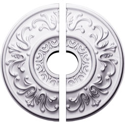 Ekena Millwork - CM18VL2 - Endurathane Valletta Ceiling Medallion, 18"OD x 3 1/2"ID x 1"P (Fits Canopies up to 3 1/2"), Two Piece, Factory Primed