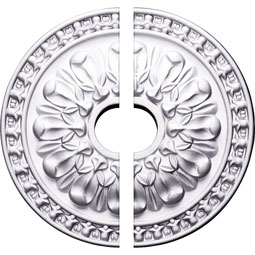 Ekena Millwork - CM18WA2 - Endurathane Warsaw Ceiling Medallion, 18"OD x 3 1/2"ID x 1 3/8"P (Fits Canopies up to 3 1/2"), Factory Primed