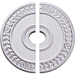 Ekena Millwork - CM21WR2 - Endurathane Wreath Ceiling Medallion, 21 1/8"OD x 3 5/8"ID x 7/8"P (Fits Canopies up to 6"), Two Piece, Factory Primed