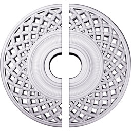 Ekena Millwork - CM22RB2 - Endurathane Robin Ceiling Medallion, 22 1/4"OD x 4 3/4"ID x 1 1/4"P (Fits Canopies up to 6 1/4"), Two Piece, Factory Primed