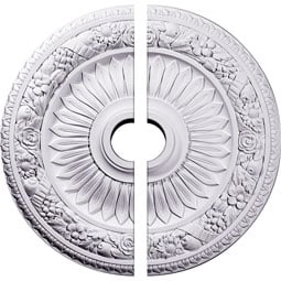 Ekena Millwork - CM23BE2 - Endurathane Bellona Ceiling Medallion, 23 5/8"OD x 3 5/8"ID x 1 1/8"P (Fits Canopies up to 3 5/8"), Two Piece, Factory Primed