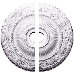 Ekena Millwork - CM24LO12 - Endurathane Logan Ceiling Medallion, 24 1/4"OD x 3 7/8"ID x 2"P (Fits Canopies up to 6 1/8"), Two Piece, Factory Primed