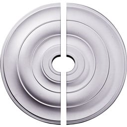 Ekena Millwork - CM26JE2 - Endurathane Jefferson Ceiling Medallion, 26 1/2"OD x 3 5/8"ID x 1 1/2"P (Fits Canopies up to 5"), Two Piece, Factory Primed