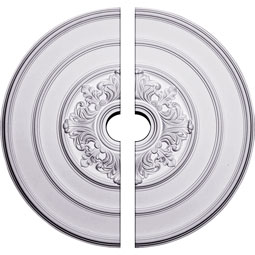 Ekena Millwork - CM26TA2 - Endurathane Traditional with Acanthus Leaves Ceiling Medallion, 26"OD x 3 1/8"ID x 1 1/2"P (Fits Canopies up to 4 1/4"), Two Piece, Factory Primed