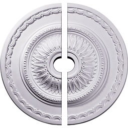 Ekena Millwork - CM29SF2 - Endurathane Sunflower Ceiling Medallion, 29 1/2"OD x 3 5/8"ID x 1 5/8"P (Fits Canopies up to 5 5/8"), Two Piece, Factory Primed