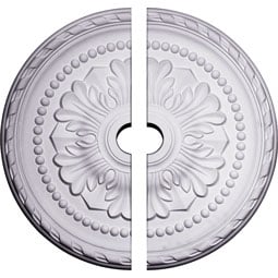 Ekena Millwork - CM31PM2 - Endurathane Palmetto Ceiling Medallion, 31 1/2"OD x 3 5/8"ID x 1 3/4"P (Fits Canopies up to 7 5/8"), Two Piece, Factory Primed