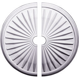 Ekena Millwork - CM33LE2 - Endurathane Leandros Ceiling Medallion, 33 1/8"OD x 3 1/2"ID x 1 3/8"P (Fits Canopies up to 5"), Factory Primed