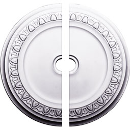 Ekena Millwork - CM41CA2 - Endurathane Caputo Ceiling Medallion, 41"OD x 4"ID x 2 3/8"P (Fits Canopies up to 5 1/2"), Two Piece, Factory Primed