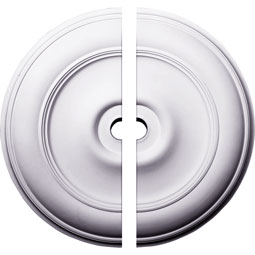 Ekena Millwork - CM44CL2 - Endurathane Classic Ceiling Medallion, 44 1/2"OD x 4"ID x 4 "P (Fits Canopies up to 8 1/4"), Two Piece, Factory Primed