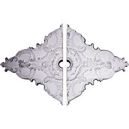 Ekena Millwork - CM70X43ML2 - Endurathane Melchor Diamond Ceiling Medallion, 67 1/4"W x 43 3/8"H x 4"ID x 2"P (Fits Canopies up to 4"), Two Piece, Factory Primed